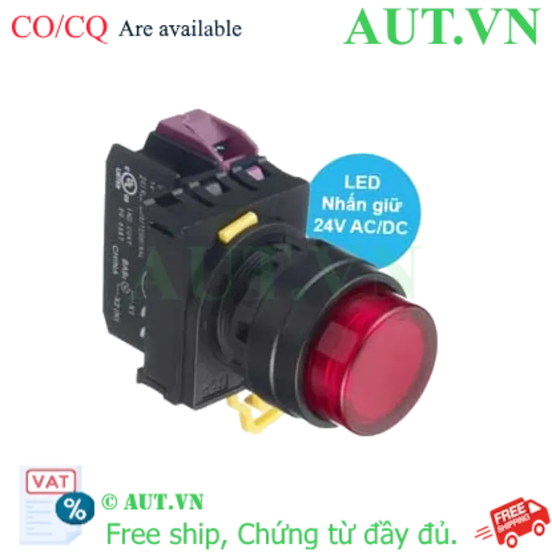 Ảnh của Nút Nhấn Giữ Có Đèn IDEC YW1L-A2E01Q4R | 24VAC/DC, 1NC, Đỏ | IP65 Siêu Bền