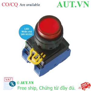 Ảnh của Nút Nhấn Có Đèn IDEC YW1L-M2E20Q4R - 2NO, 24VAC/VDC, Màu Đỏ (Phi 22) Siêu Bền
