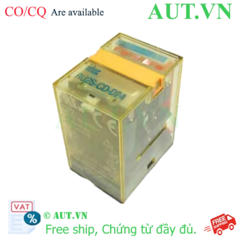 Ảnh của Rơ le trung gian IDEC RU2S-CD-D24: 24VDC, 10A, 8 Chân Dẹt, Tích hợp Diode & LED - AUT VN