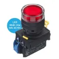 Ảnh của Nút Nhấn Có Đèn IDEC YW1L-MF2E10Q4R - Ø22, 1NO, Đỏ 24V (IP65)