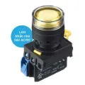 Ảnh của Nút Nhấn Có Đèn IDEC YW1L-MF2E10Q4Y | Ø22mm, 1NO, Nhấn Nhả, Vàng 24V