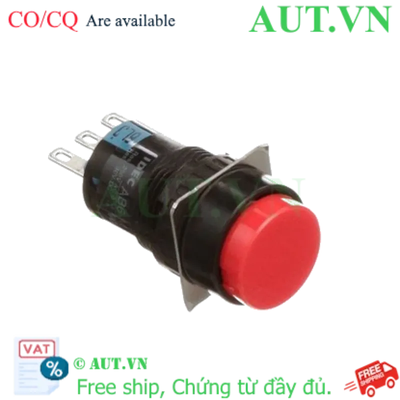 Ảnh của Nút Nhấn Nhả IDEC AL6M-M24R 16mm 24V Đỏ - IP65, Nhỏ Gọn, Siêu Bền