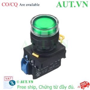 Ảnh của Nút Nhấn Có Đèn IDEC YW1L-MF2E10QM3G | Phi 22mm, 1NO, 240VAC - Xanh Lá
