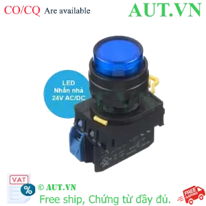 Ảnh của Nút Nhấn Có Đèn IDEC YW1L-M2E10Q4S | D22, 1NO, Đèn Xanh 24V | Chính Hãng AUT VN