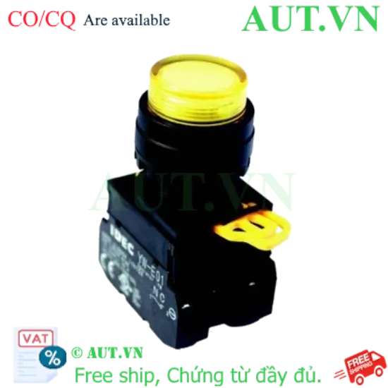 Ảnh của Nút Nhấn Có Đèn IDEC YW1L-A2E11Q4Y: Phi 22mm, Nhấn Giữ, LED Vàng 24V | Siêu Bền, Chính Hãng AUT VN