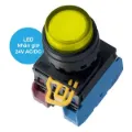 Ảnh của Nút Nhấn Có Đèn IDEC YW1L-A2E11Q4Y - Nhấn Giữ, LED Vàng 24V, 1NO+1NC (Phi 22mm)