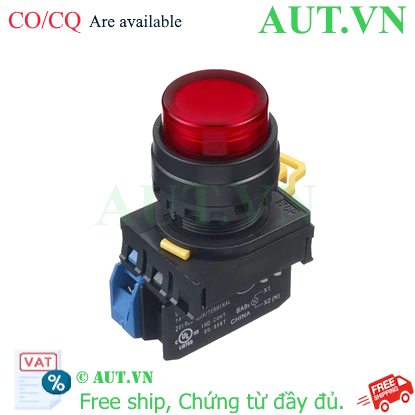 Ảnh của Nút nhấn có đèn YW1L-A2E11Q4R IDEC D22, 1NO+1NC, nhấn giữ