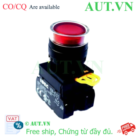 Ảnh của Nút nhấn có đèn IDEC YW1L-MF2E10QM3R - 1NO, Đỏ, D22mm, Chính Hãng