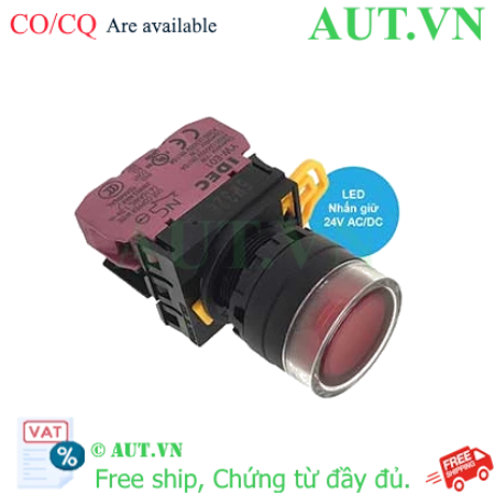 Ảnh của Nút nhấn giữ có đèn YW1L-AF2E01Q4R IDEC, 24VAC/DC