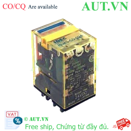 Ảnh của Rơ le trung gian IDEC RU4S-CD-D24 (24VDC, 4PDT, 6A) - Bền bỉ, Tích hợp Diode, Chính hãng