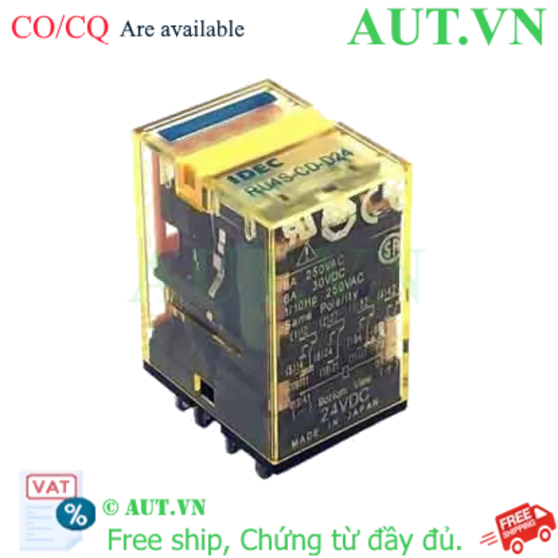 Ảnh của Rơ le trung gian IDEC RU4S-CD-D24 | 24VDC, 4PDT, Tích hợp Diode bảo vệ PLC - AUT VN