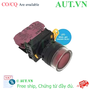 Ảnh của Nút Nhấn Giữ IDEC YW1L-AF2E01QM3R Đỏ, Đèn LED 230-240VAC, 1NC, Phi 22