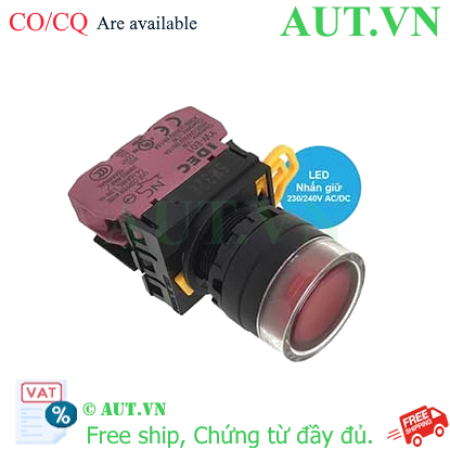 Ảnh của Nút Nhấn Giữ IDEC YW1L-AF2E01QM3R - Đỏ, Đèn LED 230-240VAC, Phi 22 (D22)