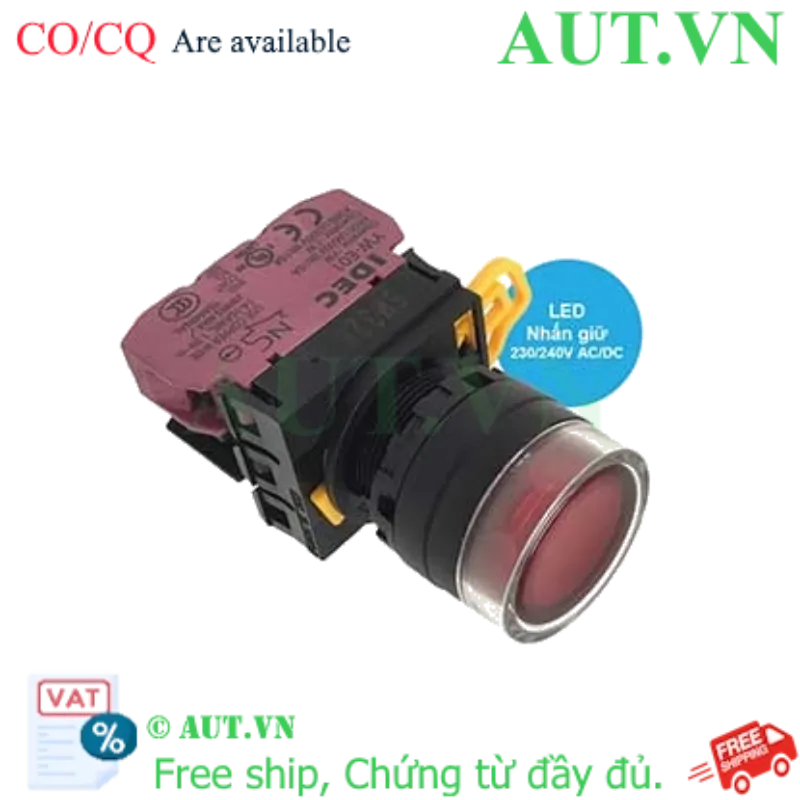Ảnh của Nút Nhấn Giữ IDEC YW1L-AF2E01QM3R - Đèn LED 230VAC, 1NC, Phi 22mm (Đỏ)