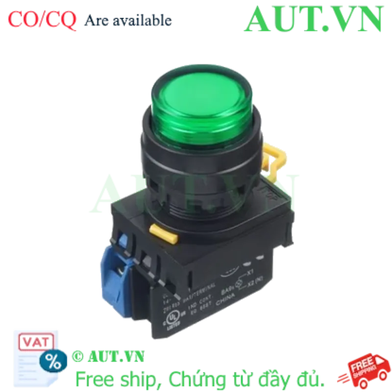Ảnh của Nút Nhấn Có Đèn IDEC YW1L-A2E11QM3G | Nhấn Giữ, 1NO+1NC, LED Xanh 240VAC