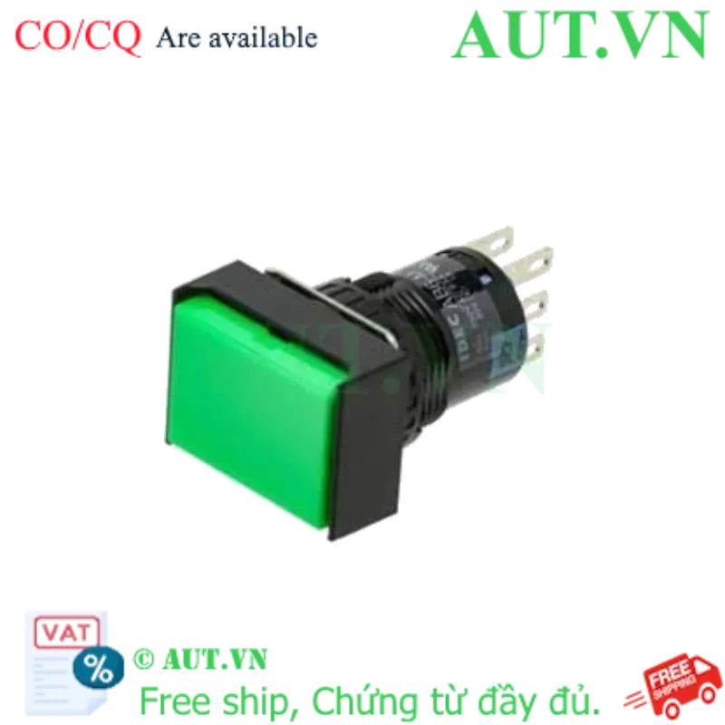 Ảnh của Nút Nhấn Giữ IDEC AL6H-A24GC Phi 16mm - Đèn LED 24V, 2NO+2NC, Có Rào Chắn An Toàn