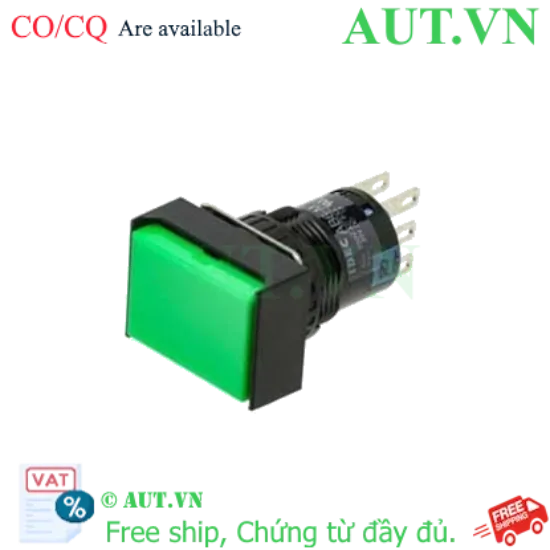 Ảnh của Nút Nhấn IDEC AL6H-M24GC Phi 16mm: LED Xanh 24V, 2NO+2NC, Chống Nhấn Nhầm