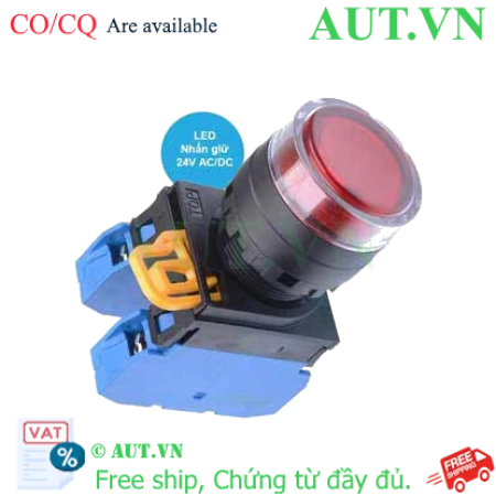 Ảnh của Nút Nhấn Giữ Có Đèn IDEC YW1L-AF2E20Q4R - Đỏ, 22mm, 2NO 24VAC/DC Chính Hãng