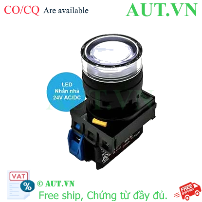 Ảnh của Nút nhấn có đèn IDEC YW1L-MF2E10Q4W, 1NO, trắng