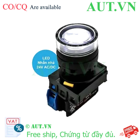 Ảnh của Nút Nhấn Có Đèn IDEC YW1L-MF2E10Q4W - Ø22mm, 1NO, Nhấn Nhả, Chống Nước IP65 (Trắng)