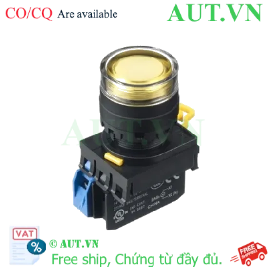 Ảnh của Nút Nhấn Giữ Có Đèn IDEC YW1L-AF2E11Q4Y | D22, 24V, 1NO+1NC - Vàng