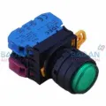 Ảnh của Nút Nhấn Có Đèn IDEC YW1L-A2E11Q4G | Nhấn Giữ, 1NO+1NC, 24V Xanh Lá (22mm, IP65)