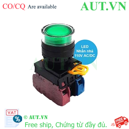 Ảnh của Nút nhấn có đèn IDEC YW1L-MF2E11QHG (110VAC, 1NO+1NC, IP65) - Chính hãng Nhật Bản