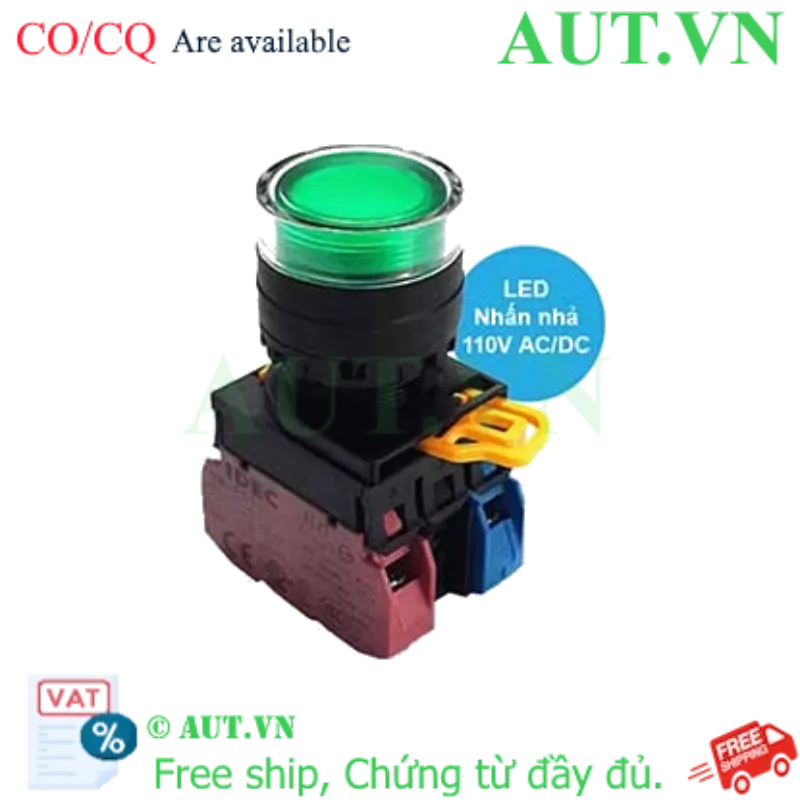 Ảnh của Nút Nhấn Nhả Có Đèn IDEC YW1L-MF2E11QM3G | Ø22mm, 230VAC, 1NO+1NC