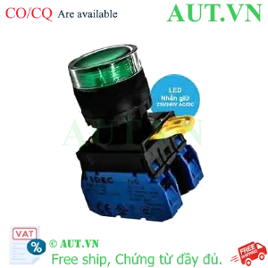 Ảnh của Nút Nhấn Có Đèn IDEC YW1L-AF2E20QM3G | 2NO, 230VAC, Xanh Lá, Phi 22mm