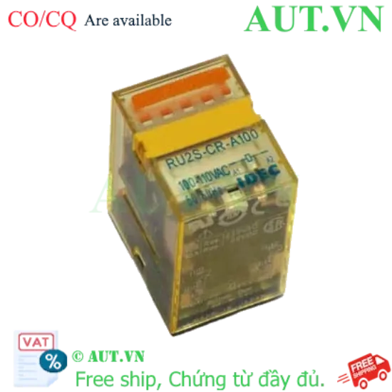 Ảnh của Rơ Le Trung Gian IDEC RU2S-CR-A100 | 8 Chân Dẹt, 110VAC, Chống Nhiễu RC Bảo Vệ PLC
