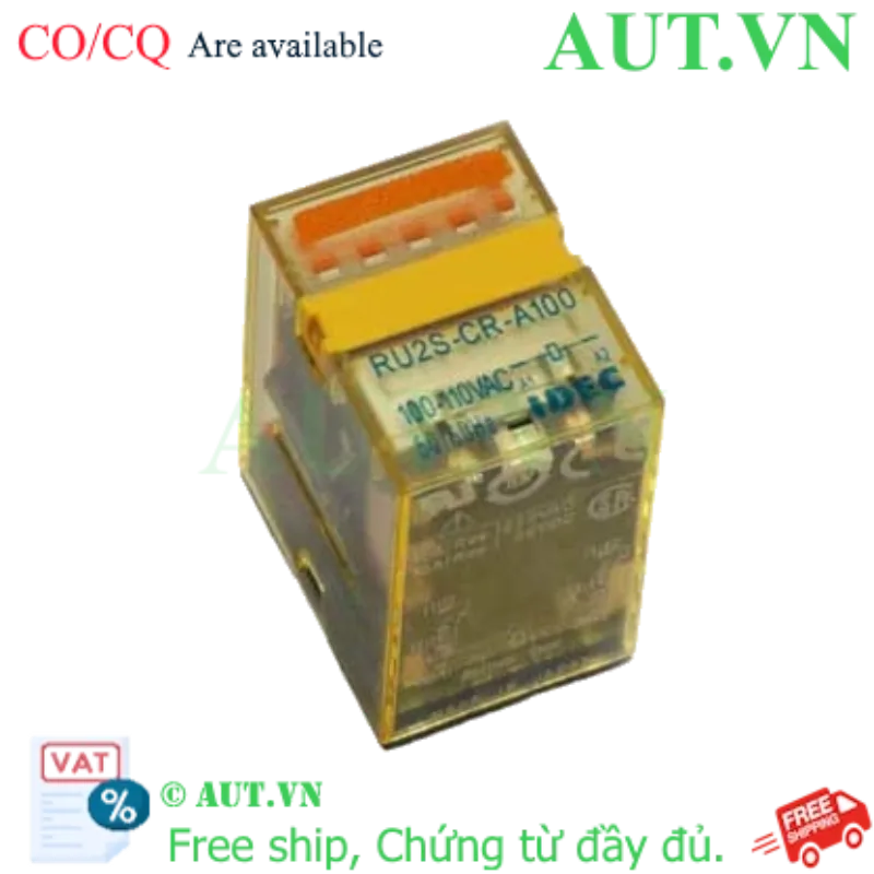Ảnh của Rơ Le Trung Gian IDEC RU2S-CR-A100 | 8 Chân Dẹt, 110VAC, Chống Nhiễu RC Bảo Vệ PLC