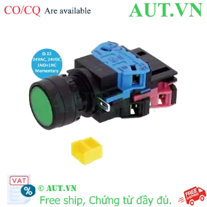 Ảnh của Nút Nhấn Có Đèn IDEC HW1L-M111Q4G | 24V AC/DC, 1NO+1NC, Xanh Lá, Phi 22mm