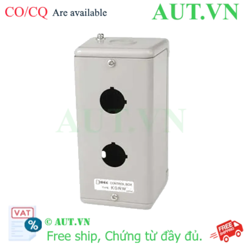 Ảnh của Hộp Nút Ấn IDEC KGNW212Y - Thép Dày 1mm, 2 Lỗ D22mm, Phủ Melamine Chống Trầy