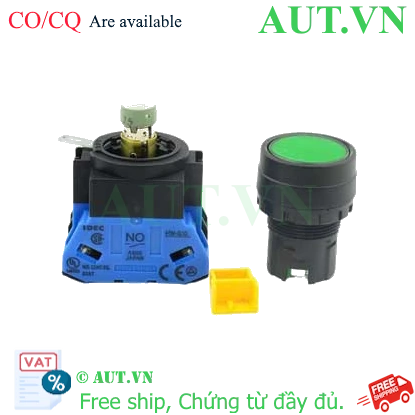 Ảnh của HW1L-M110Q4G nút nhấn IDEC xanh lá, 22mm, 1NO, nhấn nhả