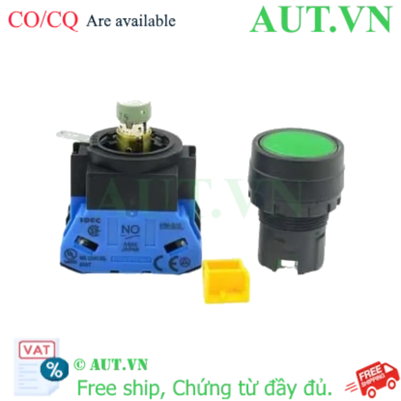 Ảnh của Nút Nhấn Có Đèn IDEC HW1L-M110Q4G | 24V AC/DC, 1NO, Xanh Lá, Phi 22mm