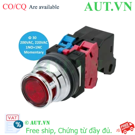 Ảnh của Nút nhấn nhả có đèn Idec ALFN22611DNR Ø30mm Đỏ 220VAC