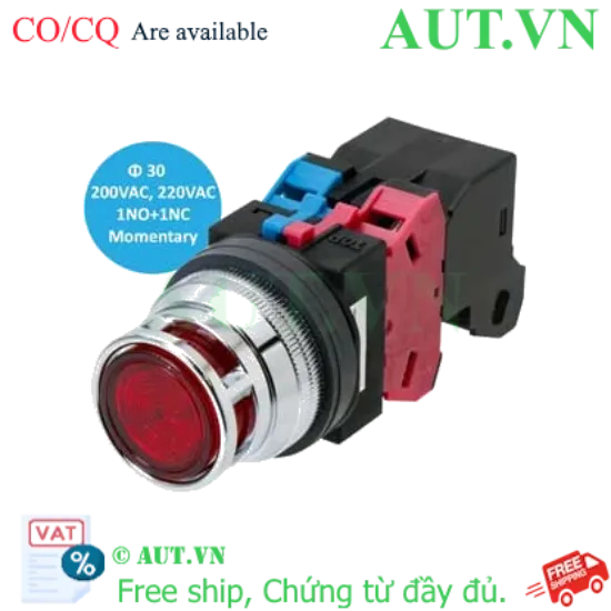 Ảnh của Nút nhấn nhả có đèn Idec ALFN22611DNR Ø30mm Đỏ 220VAC