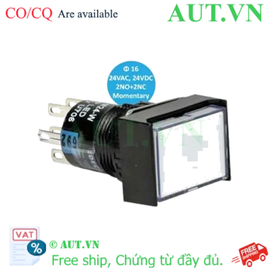 Ảnh của AL6H-M24WC Nút nhấn LED IDEC, D16, trắng, hàng mới