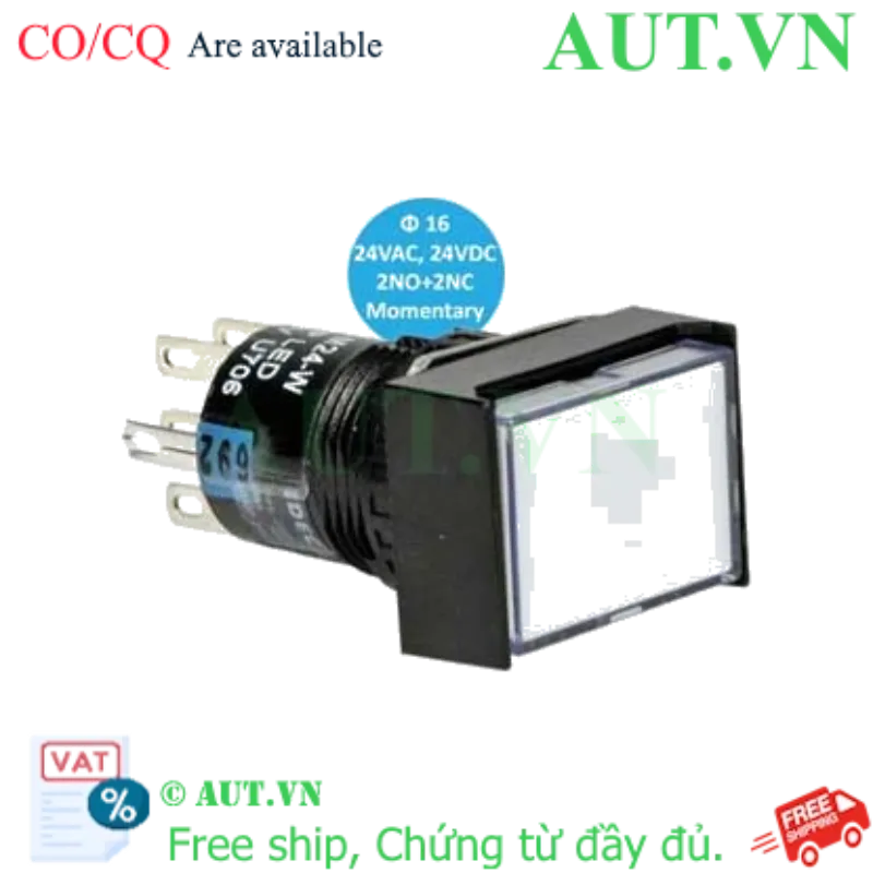 Ảnh của AL6H-M24WC Nút nhấn LED IDEC, D16, trắng, hàng mới