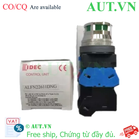 Ảnh của ALFN22611DNG - Nút nhấn nhả có đèn Idec phi 30, màu xanh