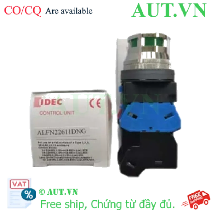 Ảnh của ALFN22611DNG - Nút nhấn nhả có đèn Idec phi 30, màu xanh