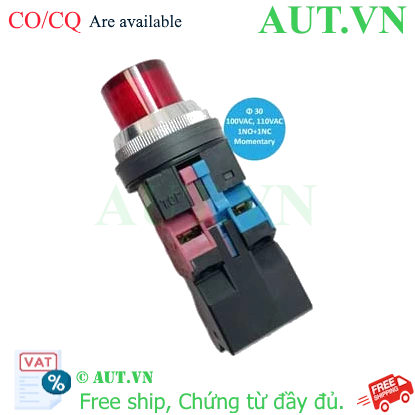 Ảnh của ALN21611DNR nút nhấn nhả có đèn IDEC, 110VAC, đỏ
