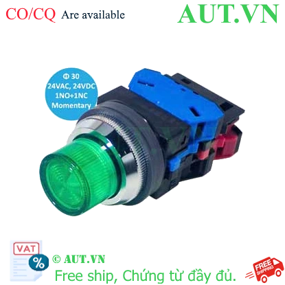 Ảnh của ALN22211DNG nút nhấn nhả có đèn IDEC, 24VAC/DC, xanh
