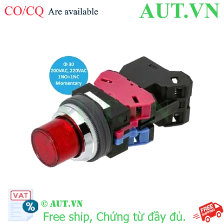 Ảnh của ALN22611DNR Công tắc nhấn nhả có đèn IDEC, 220VAC, đỏ