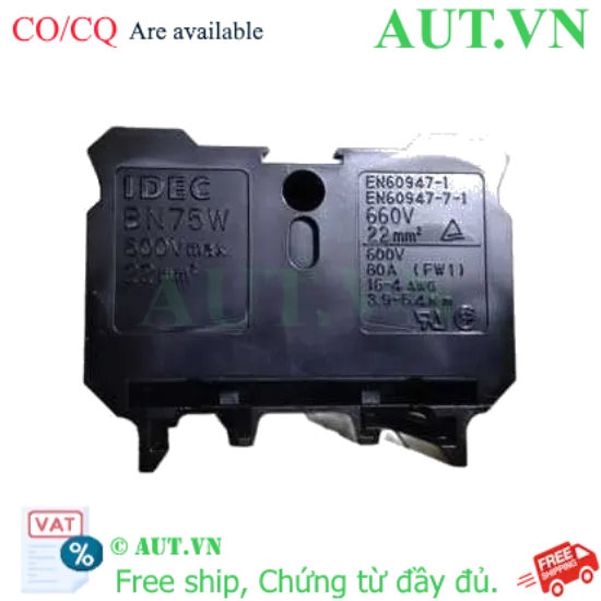 Ảnh của Cầu đấu dây IDEC BN75W - 1 Cực, 94A, 600V (Chính hãng)