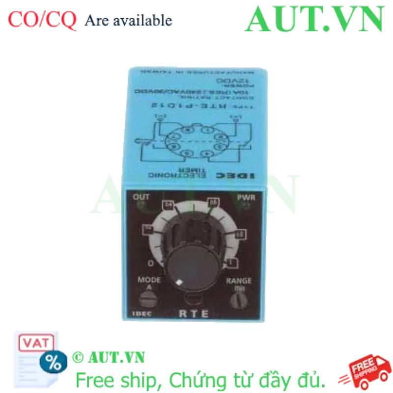 Ảnh của Bộ đặt thời gian đa năng IDEC RTE-P1D12 12VDC, 8 chân tròn