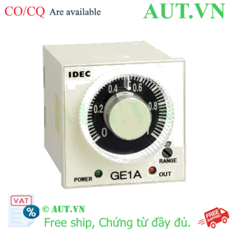 Ảnh của Bộ định thời On-delay IDEC GE1A-C30MAD24 24VAC/DC, 30min, 8 chân tròn
