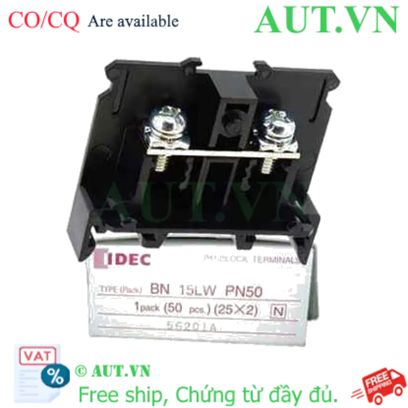 Ảnh của Cầu Đấu Dây IDEC BN15LWPN50 (21A, 630V) - Lắp Ray DIN 35mm | AUT VN