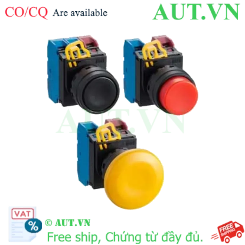 Ảnh của Công tắc ấn nhả YW1B-M1E22G IDEC, D22, 2NO+2NC, xanh