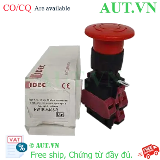 Ảnh của Công tắc dừng khẩn cấp  ( có khối tiếp điểm tháo rời) IDEC HW1B-V403R 